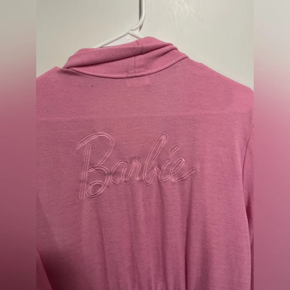 PJ Salvage BARBIE Soft‎ Robe Pink Women’s Size M Open Front Short - Picture 7 of 7
